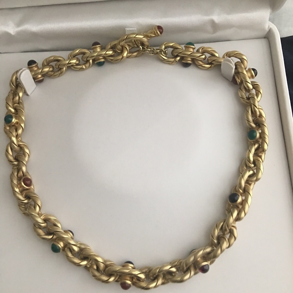 Satin Finish 14Kt Gold Necklace Made in ITALY